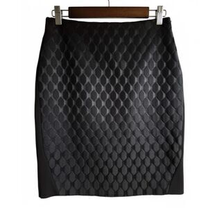 Diane von Furstenberg Pencil Skirt Black Emma Diamond Quilted Mini Designer 4